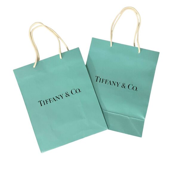 Tiffany & Co. Handbags - Tiffany & Co. Medium 10" x 8" x 4" Blue Paper Shopping Bag Reusable Lot of 2